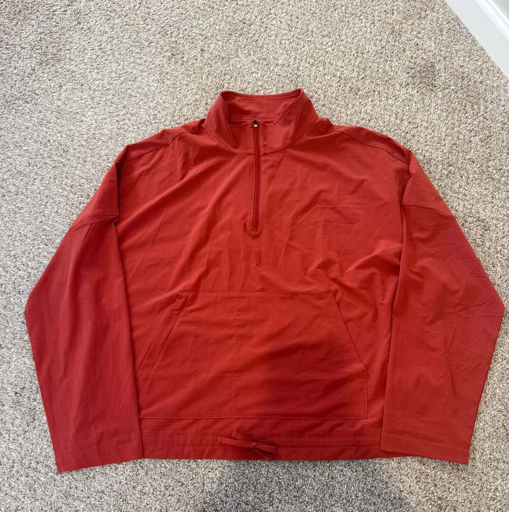 prAna Women's Half-Zip Pullover Sweatshirt Red Size XL